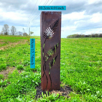 Aedkolonn taime-reljeefiga – rauest skulptuur kodu ja aia jaoks (maapiirkonna stiil, väljas)