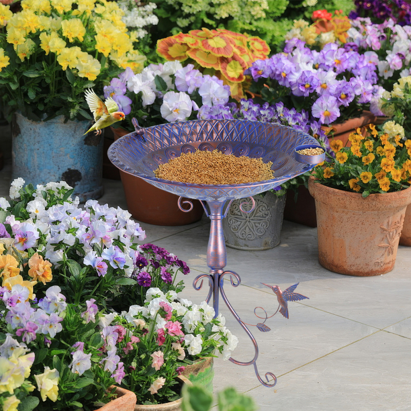 Retro rauast aed-lindude söötja ja vannide dekoratsioon, Materjal: raud, Tootekood: DY49042003, Mõeldud aiandusele
