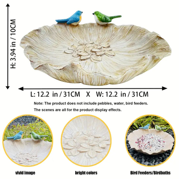 Välisaias rezīnskulptūra – putnu toidutaja ja putnu vann Yipin Ceramics; Materjal: rezīns; Kood: 1041; Universaalne kasutus