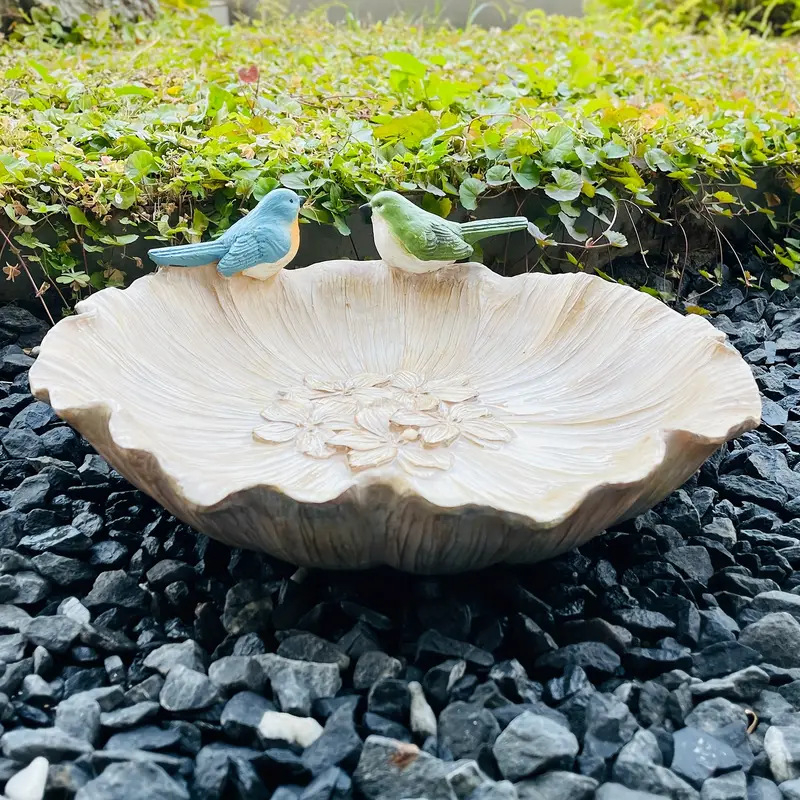 Välisaias rezīnskulptūra – putnu toidutaja ja putnu vann Yipin Ceramics; Materjal: rezīns; Kood: 1041; Universaalne kasutus