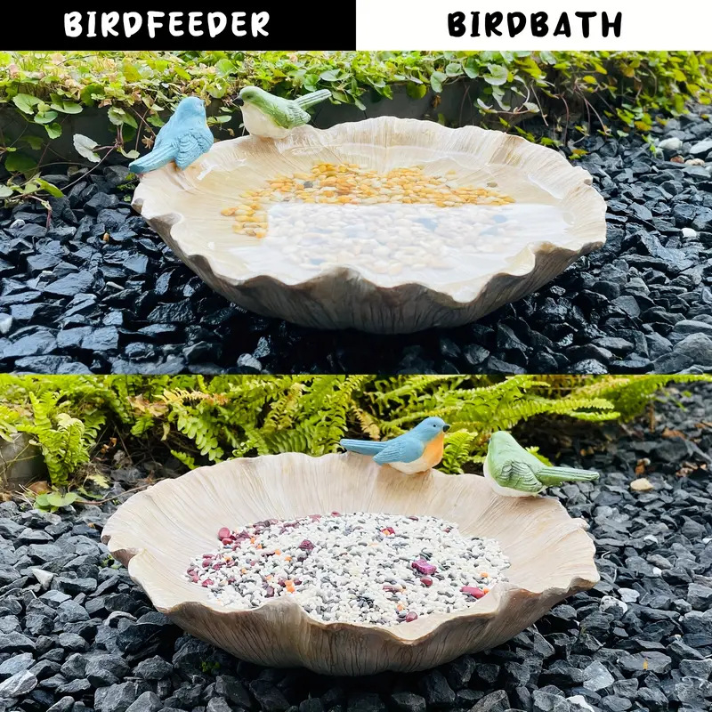 Välisaias rezīnskulptūra – putnu toidutaja ja putnu vann Yipin Ceramics; Materjal: rezīns; Kood: 1041; Universaalne kasutus