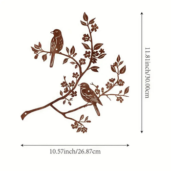 Metallist seinamaaling: kaks lindu šakil, materjal raud, kaasaegne minimalistlik stiil, sobib koju, kontorisse, hotelli/restoranile