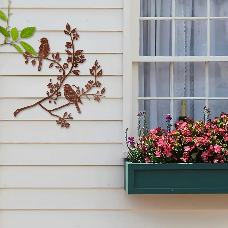 Metallist seinamaaling: kaks lindu šakil, materjal raud, kaasaegne minimalistlik stiil, sobib koju, kontorisse, hotelli/restoranile