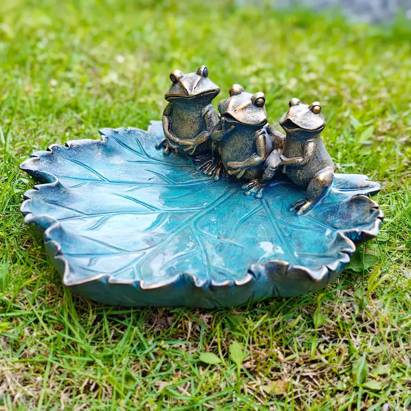 Välise aia skulptuur: linnu toidutoru ja linnuvann – sulam, kaubamärk Wanfeng, tootekood Fish Head Frog Incense Burner