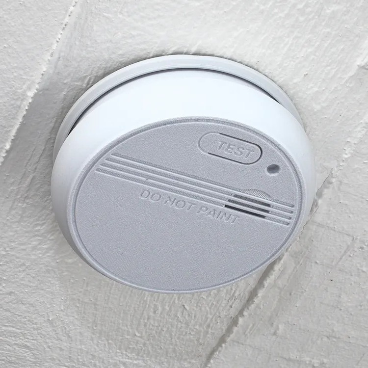 3D-trükkitud peidetud suitsuandur turvakastiga, plastist, kaasaegne minimalistlik stiil