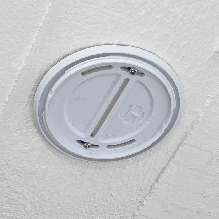 3D-trükkitud peidetud suitsuandur turvakastiga, plastist, kaasaegne minimalistlik stiil