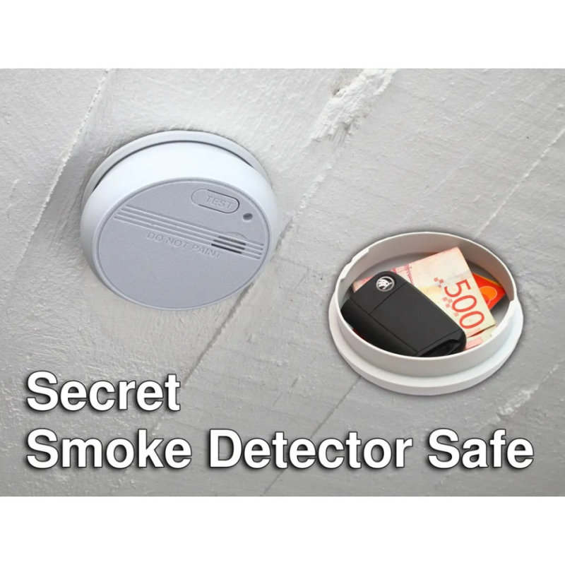 3D-trükkitud peidetud suitsuandur turvakastiga, plastist, kaasaegne minimalistlik stiil