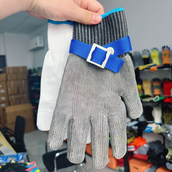 Duradare lõikevastased kindad terasest juhtmega — mõlemad käed, lõikamiseks ja tööstuslikeks kontrollideks