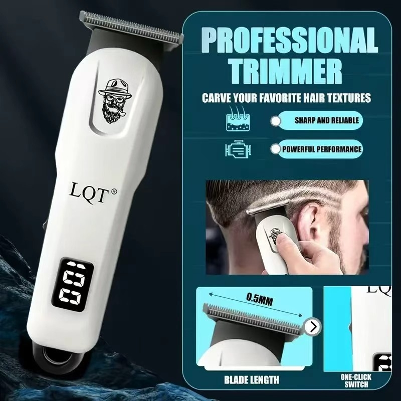 LQT juukselõikur sisseehitatud akuga 500–800 mAh, eemaldatav ja pestav roostevabast terasest tera, Brushed motor, müratase alla 36 dB.