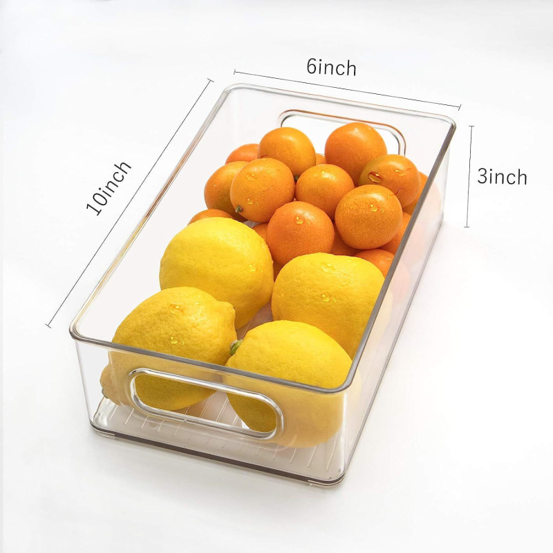 Läbipaistev külmiku säilitustoru käepidemega — Plastikust, logoga valmis, kohandatav, Korea stiil, köögiviljade hoidesein ja munade pelmeenide kasti