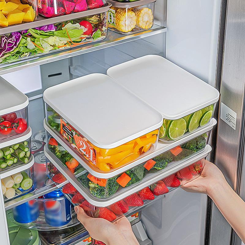 Külmkapi korrastamise karp jaapani stiilis, suletavate osadega ühe nädala toidu ettevalmistuseks