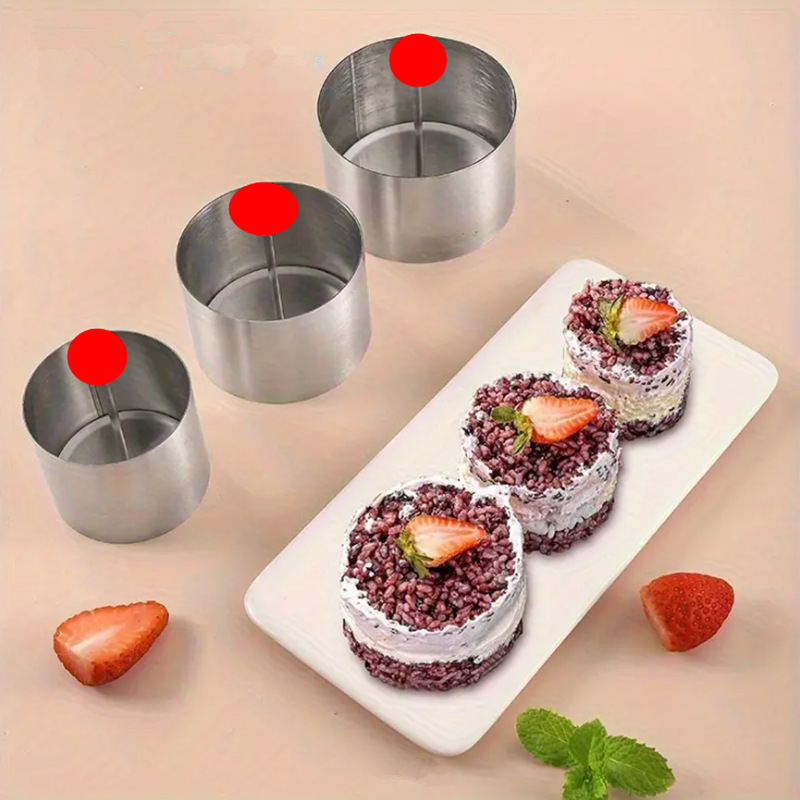 Roostevabast terasest ümmargune mousse rõngas – küpsetamisvorm magustoitudele, tiramisu, želee, mudel KT-0414