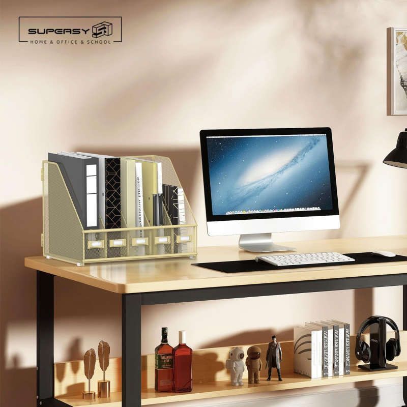 Kontori dokumendi riiul 5 vertikaalse sektsiooniga – rahvusvaheline kohandamine, metall, võimas klambriga + plaadiga klambriga, A4, klambri suurus 30×23.5, plaadi paksus 0.25, mudel Hc