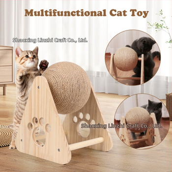 Kõvapuust kassakraapimispall sisalköiega ümbermähitud — kulumise ja kriimustuste vastupidav, ilma kiududeta, kaitseb mööblit