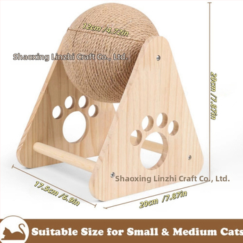 Kõvapuust kassakraapimispall sisalköiega ümbermähitud — kulumise ja kriimustuste vastupidav, ilma kiududeta, kaitseb mööblit