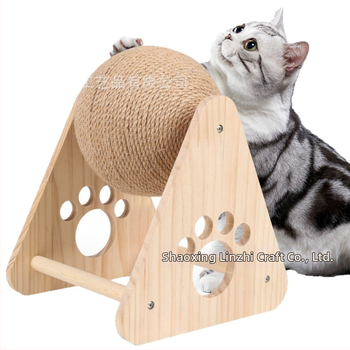 Kõvapuust kassakraapimispall sisalköiega ümbermähitud — kulumise ja kriimustuste vastupidav, ilma kiududeta, kaitseb mööblit