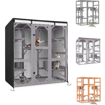 210D Oxford kangast väliskate kassimajale, veekindel ja tolmukindel, laienev avamine, kohandatud logopildi printimine