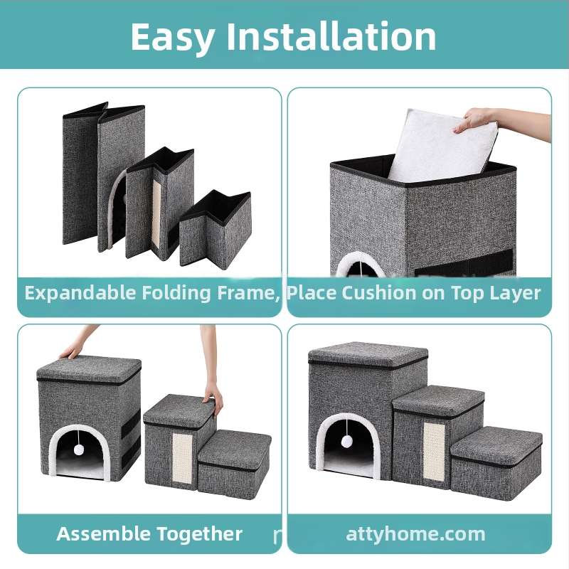 Natty Kokkupandav lemmikloomade redel libisemiskindla kanga pinnaga, lihtne disain