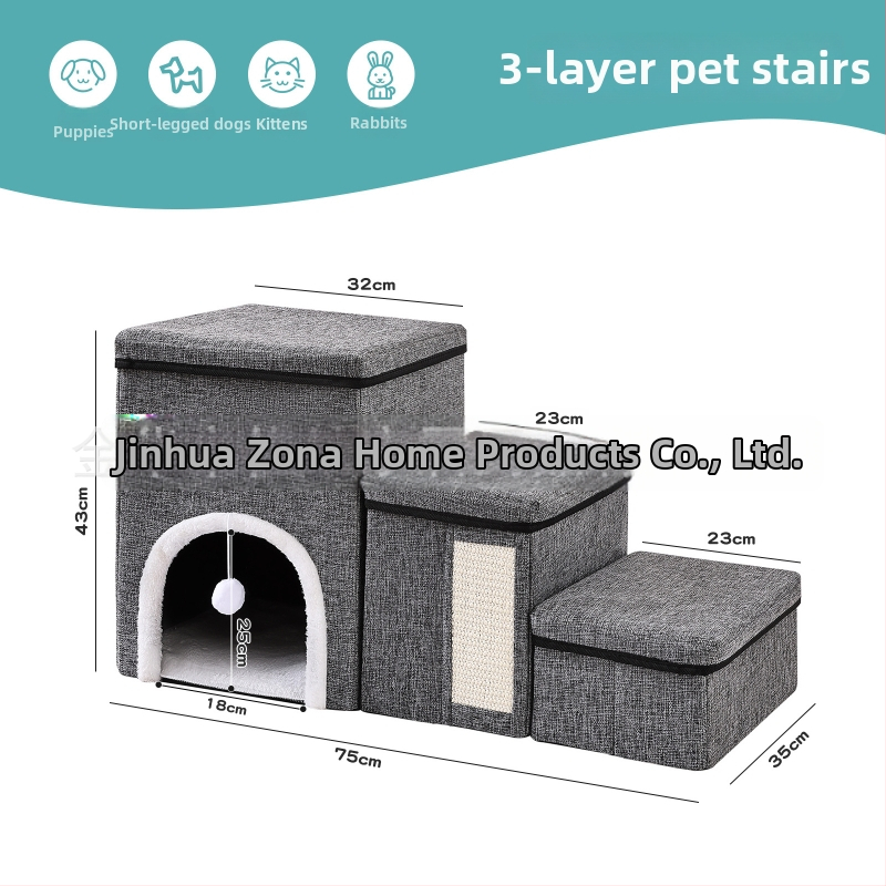 Natty Kokkupandav lemmikloomade redel libisemiskindla kanga pinnaga, lihtne disain