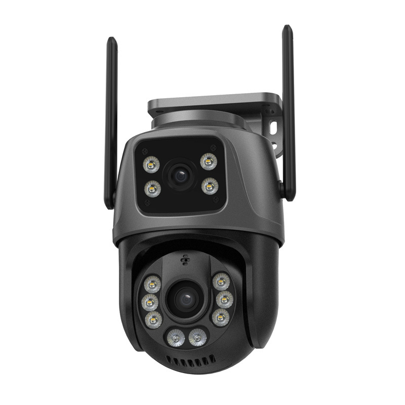 Kahe objektiiviga WiFi PTZ valvamiskaamera öise nägemisega, 6MP, sise- ja välistingimustes kasutamiseks