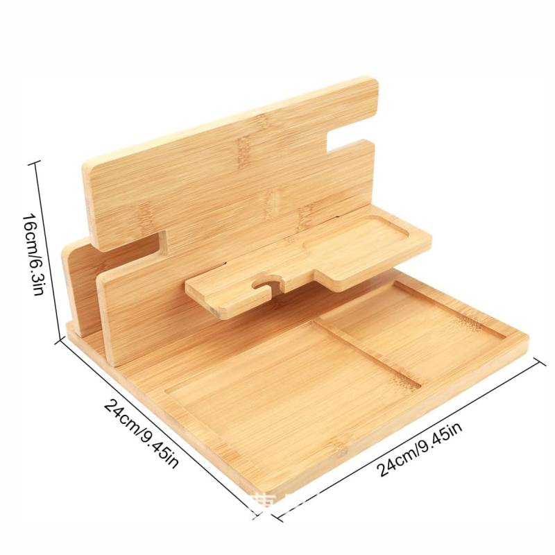 Puidust lauatarviku hoiustamise riiul – bambus, kaasaegne minimalistlik disain, lauale paigaldus, 1 kiht, sobib lauale, magamistuppa ja elutuppa