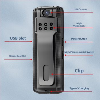 CD01 Videokirjutaja pliiats klipiga, 24-tunnine salvestus, kuni 256GB mälu, videofailide salvestus, USB 2.0