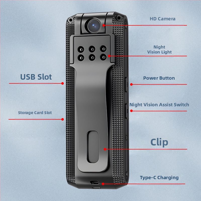 CD01 Vaizdo įrašymo rašiklis su klipu, 24 val. įrašas, iki 256GB atminties, vaizdo įrašymas, USB 2.0