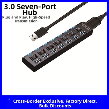 7-por USB 3.0 hub välisse toiteallikaga (5 Gbps, USB 3.0 liides, 1,2 m kaabel)
