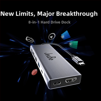 Kaheksa ühes Type-C dokkimisjaam M.2 HDD-korpuse ja USB 3.0-ga, TA08