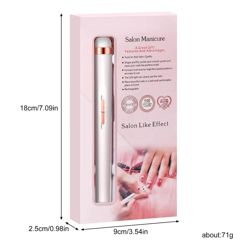 5-osaline elektriline küüneviilide komplekt teemantpeadega küünepinna siledustamiseks ja kutikula hoolduseks