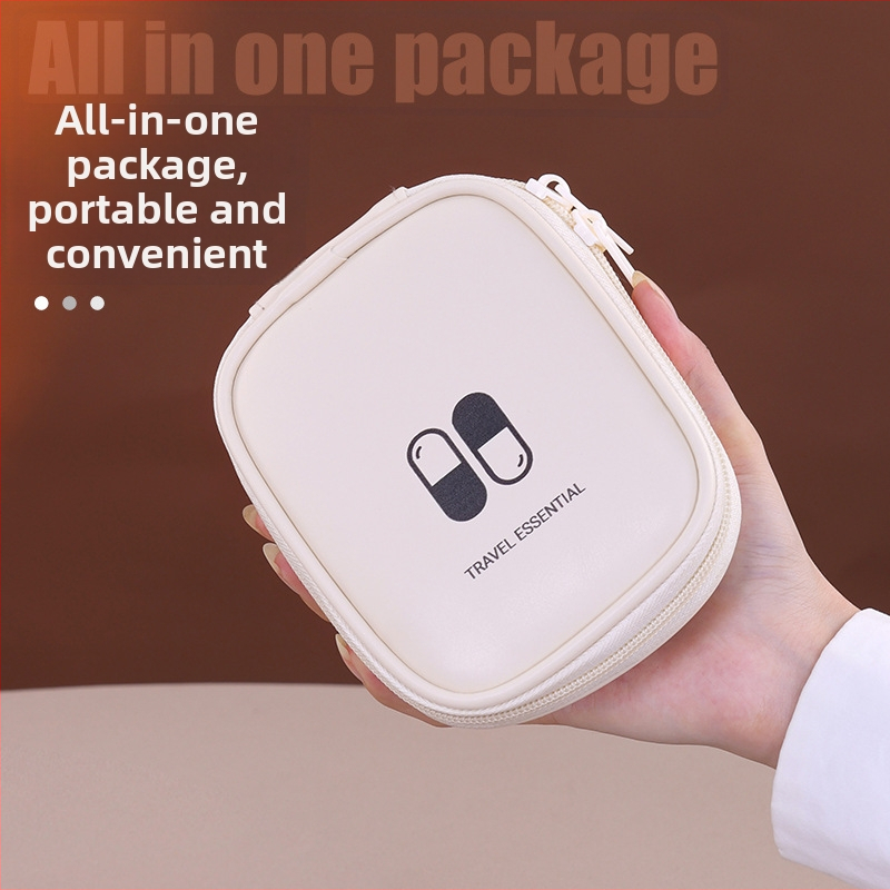 Väike kaasaskantav ravimite hoiukott, mudel 105, kuubikukujulised, PU materjal, mitmekülgne, reisile ideaalne