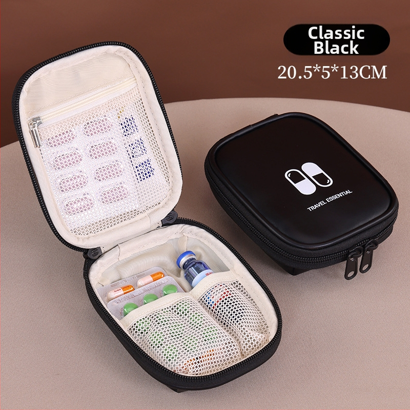 Väike kaasaskantav ravimite hoiukott, mudel 105, kuubikukujulised, PU materjal, mitmekülgne, reisile ideaalne