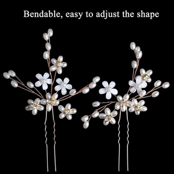 Metallist juukseklipsud kristallide ja pärlitega, 3-osaline komplekt