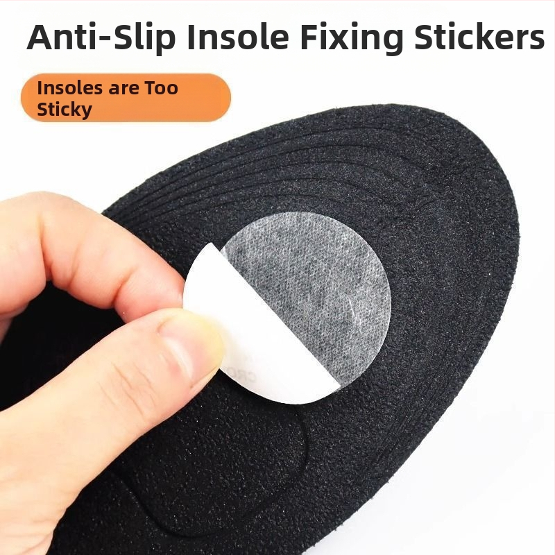 Zolīte kurpēm pretslīdēšanai ar fiksējošiem plāksteriem — gumija, pašlīmējoša ar divpusēju līmlentu, pret kustēšanos