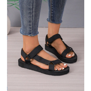 Ühe rihmaga sandaalid, PU ülaosa, ümmargune varvas, kummist tald, konts kõrgus üle 8 cm, 2024 suvi