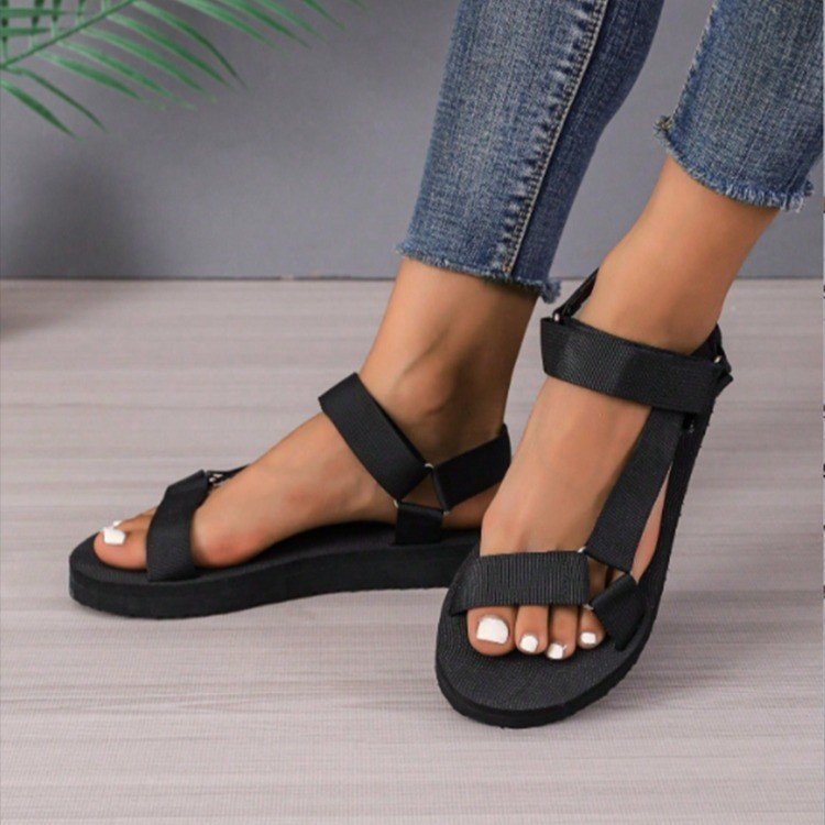 Ühe rihmaga sandaalid, PU ülaosa, ümmargune varvas, kummist tald, konts kõrgus üle 8 cm, 2024 suvi