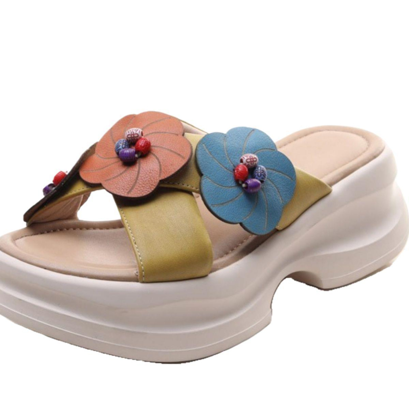 Naiste lilled sandaalid PU ülemise osaga, kummist talla, ümar varvas, Korea stiil, Taizhou Zhejiang päritolu, kevad 2025