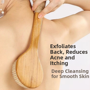 Vanniharja pikkade puidust käepidemega; materjal: Nanzhu + siga karva + TPR; pakk 100 tk