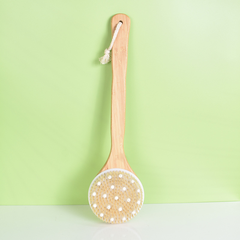 Vanniharja pikkade puidust käepidemega; materjal: Nanzhu + siga karva + TPR; pakk 100 tk