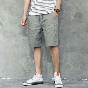 Meeste vabalt lõikega puuvillased spordishortsid, mikroelastsusega vöökoht, kahekordne vöörihm, suvi, plus-size