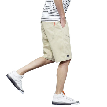 Meeste vabalt lõikega puuvillased spordishortsid, mikroelastsusega vöökoht, kahekordne vöörihm, suvi, plus-size