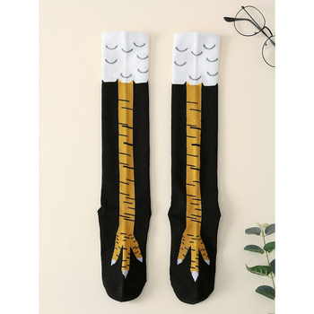 Põlveni ulatuvad sokid karikatuurimustriga • 100% nailon • Kevad • Premium tunne