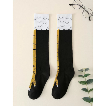 Põlveni ulatuvad sokid karikatuurimustriga • 100% nailon • Kevad • Premium tunne