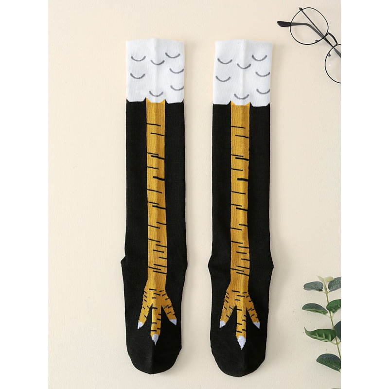 Põlveni ulatuvad sokid karikatuurimustriga • 100% nailon • Kevad • Premium tunne