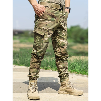 Meeste tööpüksid, taktikaline tööriietus, elastne vöökoht, fleece vooder, vaba lõige, pikad püksid