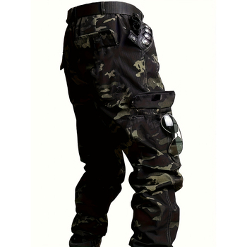 Meeste tööpüksid, taktikaline tööriietus, elastne vöökoht, fleece vooder, vaba lõige, pikad püksid