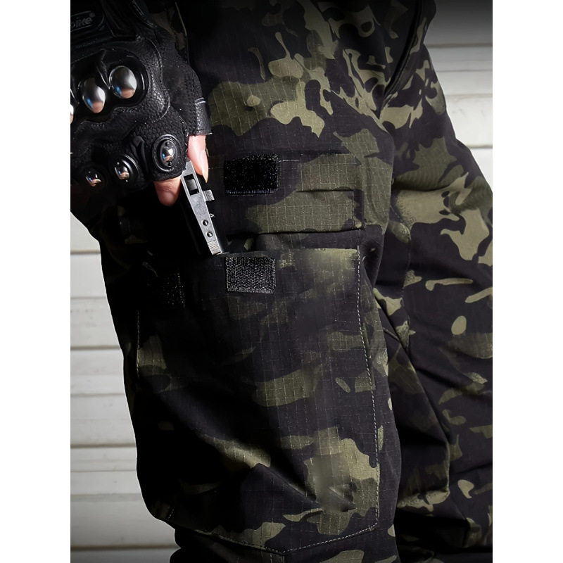 Meeste tööpüksid, taktikaline tööriietus, elastne vöökoht, fleece vooder, vaba lõige, pikad püksid