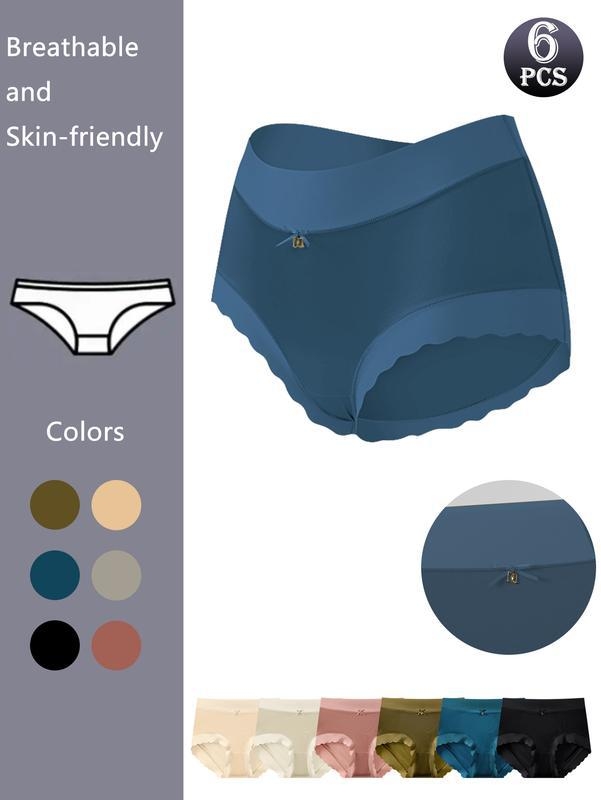 Puuvillased kõrgema talje naiste aluspüksid elastse vööga, väga pehmed, 6 tk