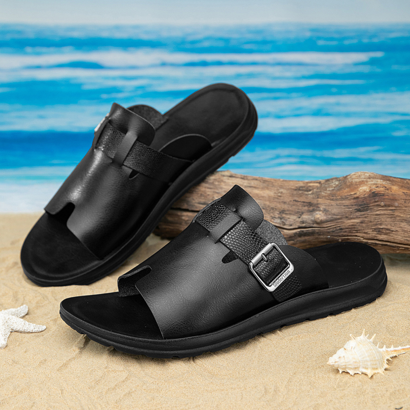 Meeste suve sandaalid hingava mikrofiiber naha ülemise osaga ja PU tallaga, randstiilis ühe rihmaga, kerged ja libisemiskindlad