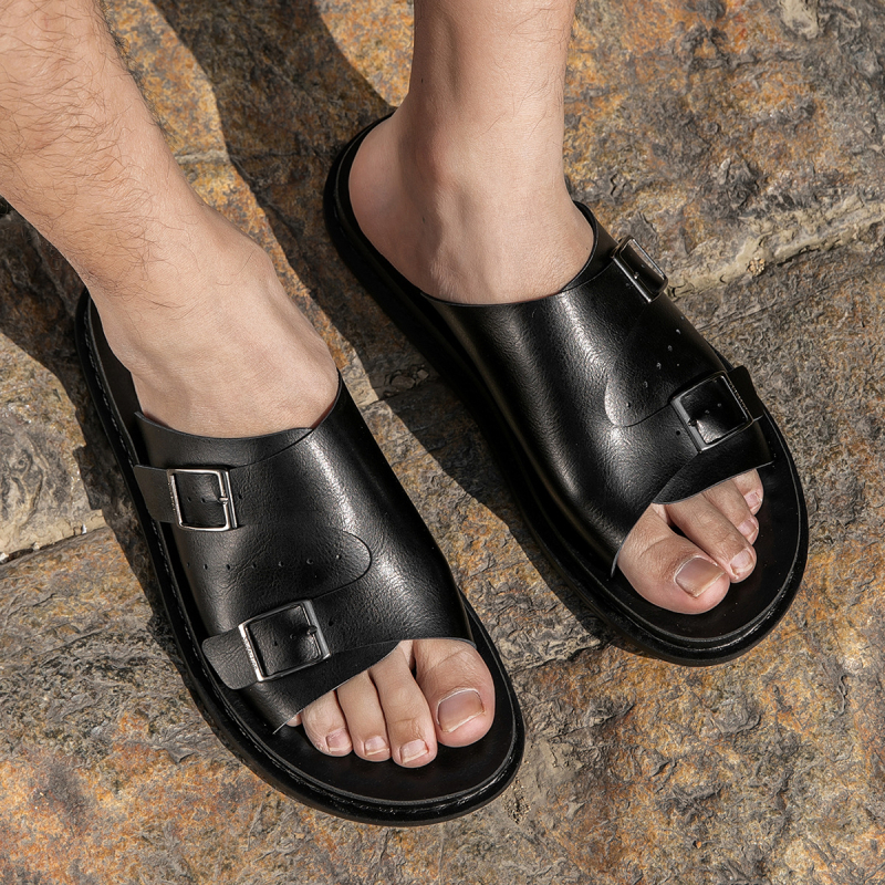 Meeste sandaalid, avatud varbaga, igapäevane stiil, ülemine materjal: super fiber, PU tald, hingavad